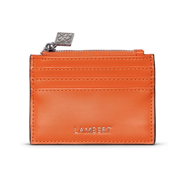 The Cassie Vegan Leather Card Holder - Papaya