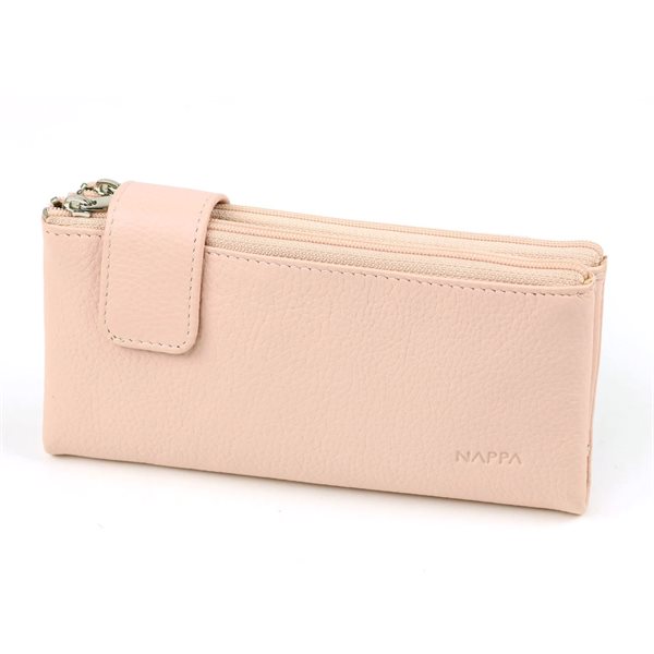 Portefeuille en cuir Charlotte - Rose