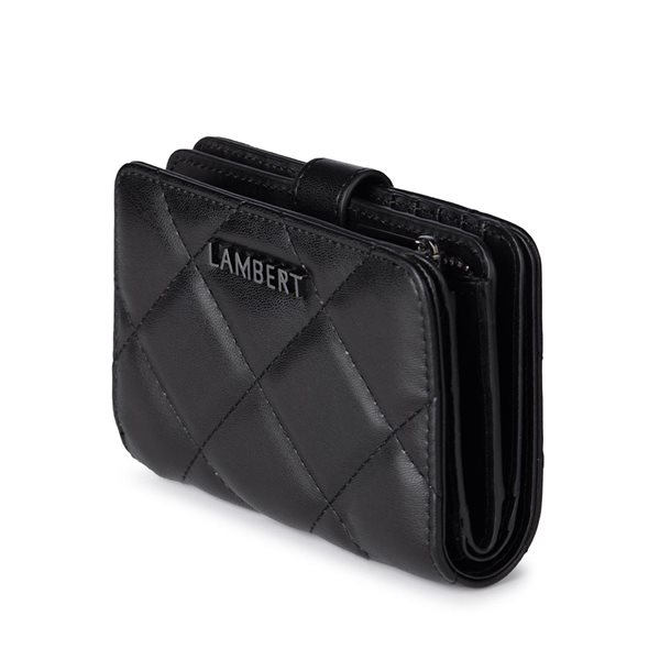 The Nora Quilted Vegan Leather Wallet - Black