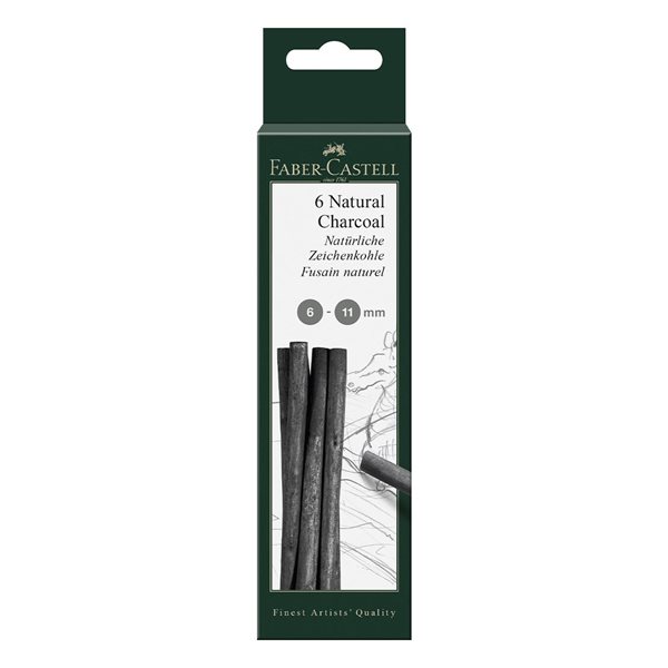 Pitt® Natural Willow Charcoal - 6 Sticks (6-11mm)