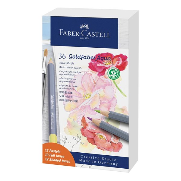 Crayons de couleur Goldfaber Aquarelle Pastel - Boîte de 36