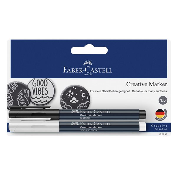 Black & White Creative Markers - Set of 2