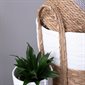 Round Straw Basket - White and Natural - Large