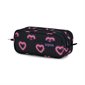 Dual Zippered Pencil Case - Happy Hearts Black