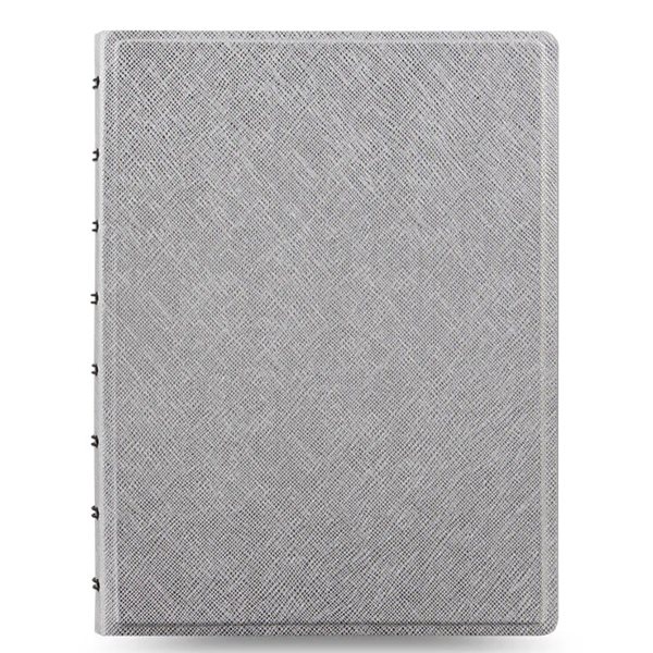 Cahier de notes rechargeable Filofax® Saffiano Metallic - Format A5 - 8-3/8 x 6-3/8 po - Argent