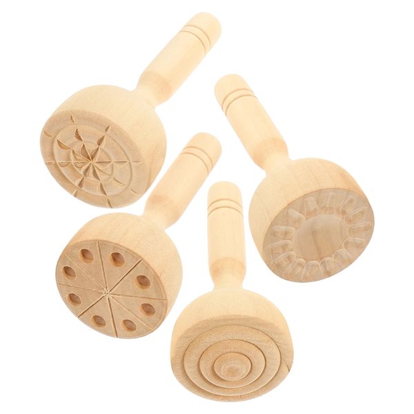 Étampes en bois pour pâte à modeler - ensemble de 4