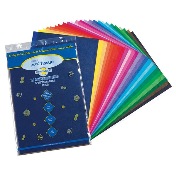 Papier de soie à couleurs solubles Spectra® Deluxe - 12 x 18 po - Couleurs variées