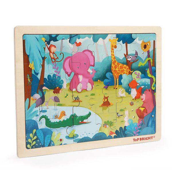 24-Pieces Wooden Puzzle - Forest Animal