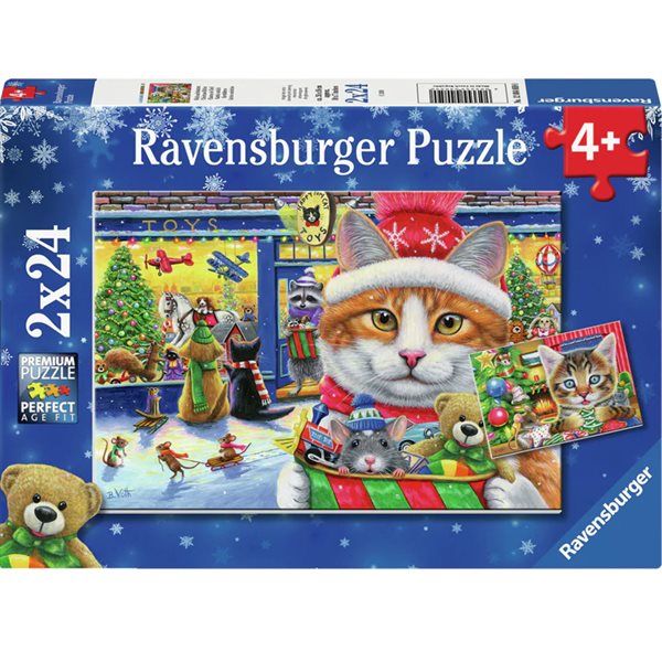 24 Pieces - Christmas Kitties Jigsaw Puzzles