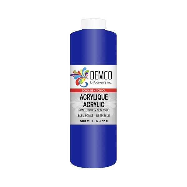 Peinture acrylique scolaire 500 ml - Bleu foncé