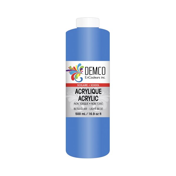 Peinture acrylique scolaire 500 ml - Bleu clair