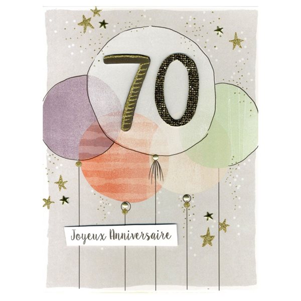 Carte 70e anniversaire - Ballon