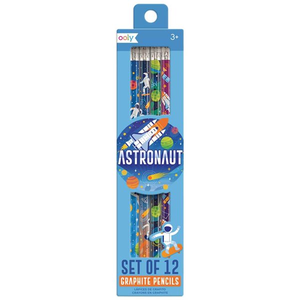 Ensemble de 12 Crayons de Graphite - Astronautes