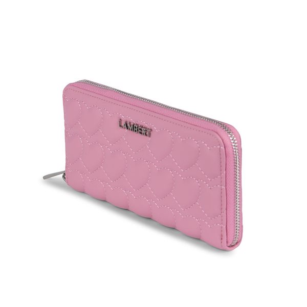 The Fiona - Quilted Vegan Leather Wallet - Whisper pink