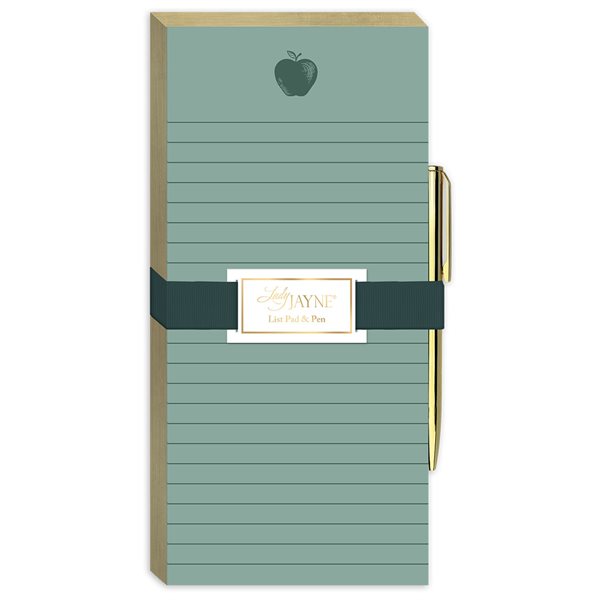 Bloc-notes magnétique Teacher Icons avec stylo à bille - Pomme