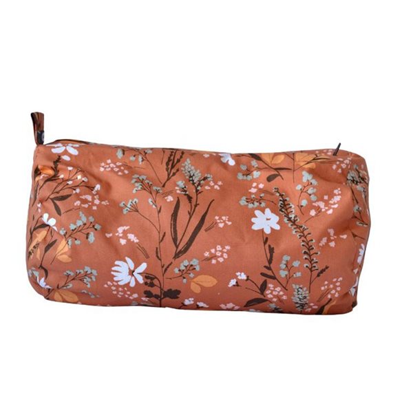 Pochette à fermeture à glissière Fleurs d'automne - Caramel