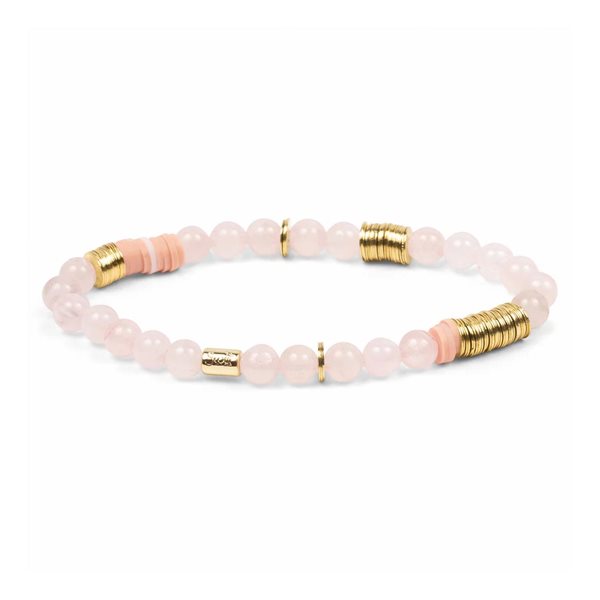 Bracelet empilable de pierres mixtes - Quartz rose