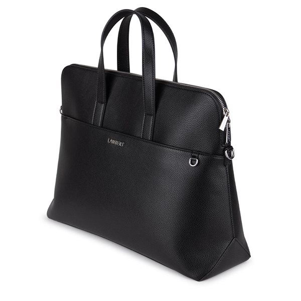 The Malorie Vegan Leather 2-in-1 Computer Briefcase - Black