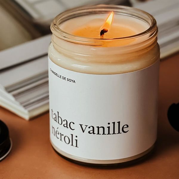 Chandelle de soya Tabac vanille néroli