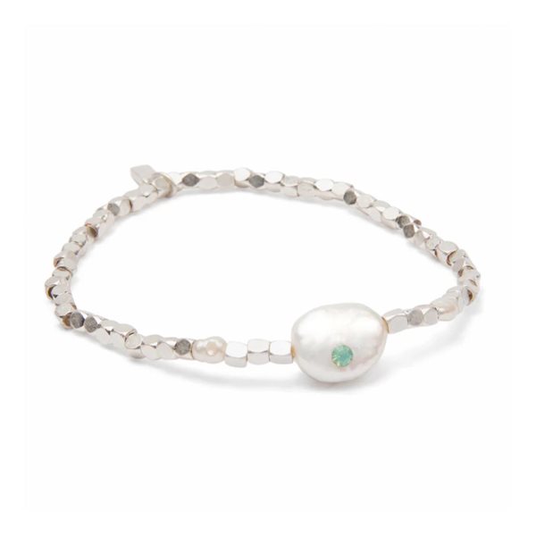 Bracelet d'affirmation en perles - Courage - Argent