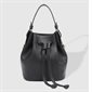 Montie Vegan Leather Bucket Bag - Black