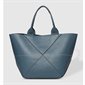 Roma Vegan Leather Tote Bag - Steel Blue