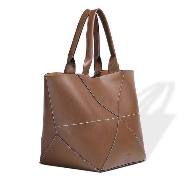 Roma Vegan Leather Tote Bag - Cacao