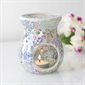 Blue Iridescent Crackle Oil Burner and Wax Warmer