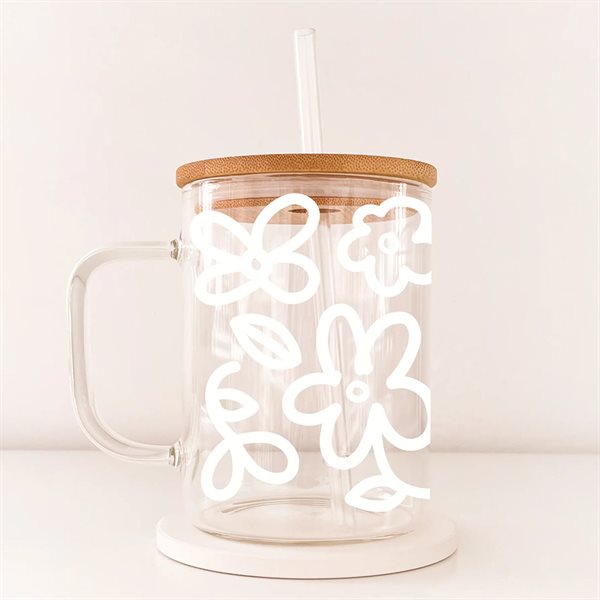 17 oz Boho Mug - Sketch Flowers