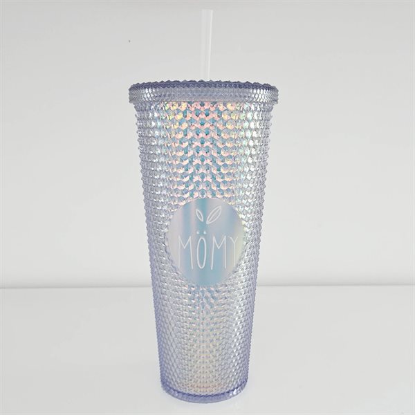 24 oz Textured Insulated Tumbler - Metallic Lavender