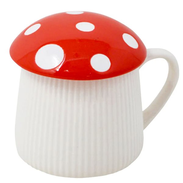 Tasse en porcelaine 350 ml Champignon - Rouge