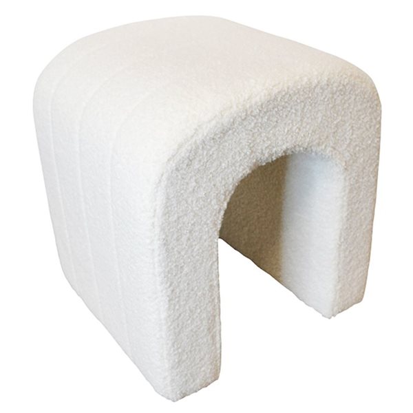 Tabouret rembourré en tissu bouclette