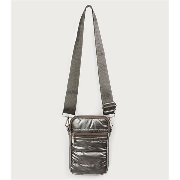 Sac matelassé pour téléphone portable Argent