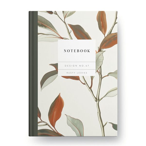 No.47 Rusty Leaves Ruled Hardback Notebook