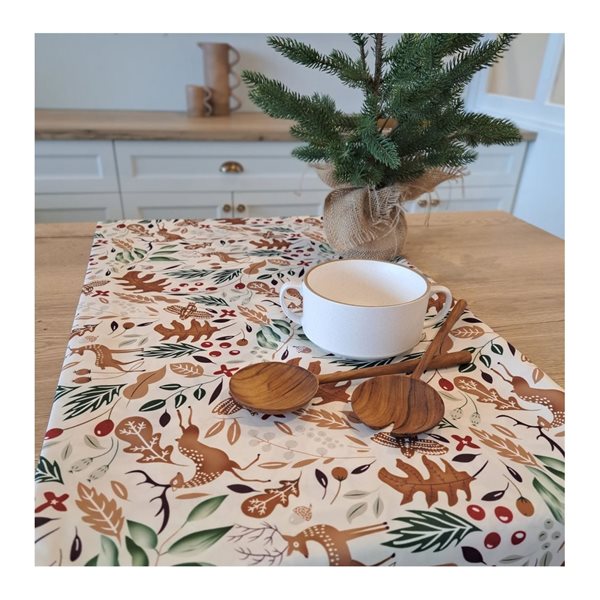 Chestnut Woodland Patterned Tablecloth