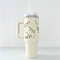 Cold Beverages Insulated Cup (40 oz) - Cream Eucalyptus