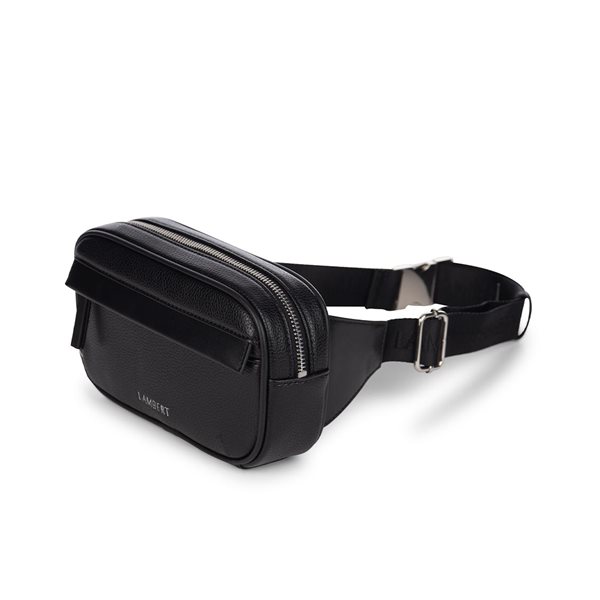 The Marina Vegan Leather Waist Bag - Black