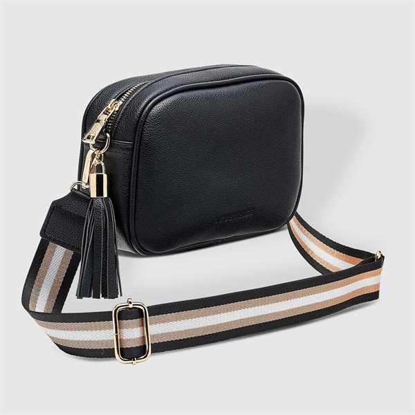 Jacinta Metallic Crossbody Bag - Black