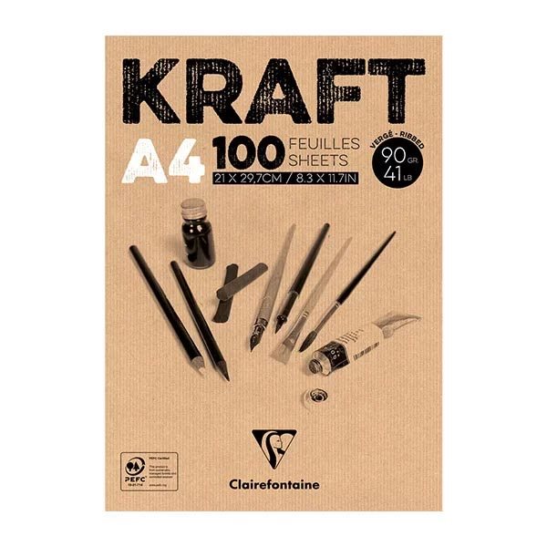 Bloc de papier kraft A4 90 G