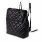 The Sadie Quilted Vegan Leather Backpack - Black