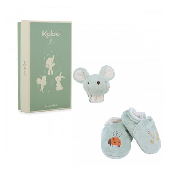Coffret chaussons et bracelet souris sonore