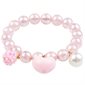 Bracelet pompon coeur rose