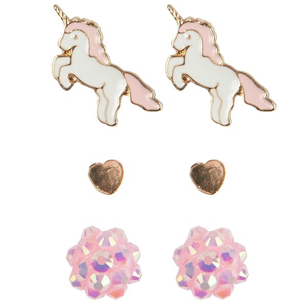 Boucles d'oreilles cloutées licorne