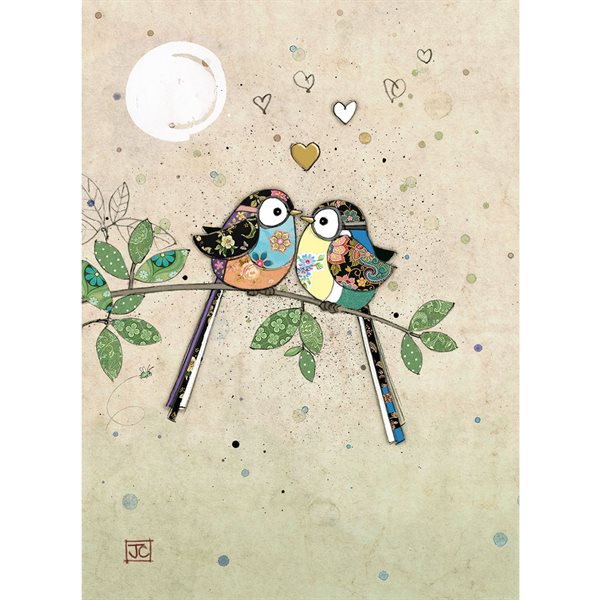 Carte de souhait – Oiseaux qui s’embrassent