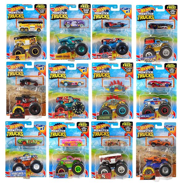 Camion avec voiture - Monster trucks