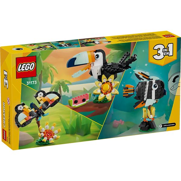 Jeu LEGO® Creator 3 en 1 - Les animaux sauvages : Le toucan tropical