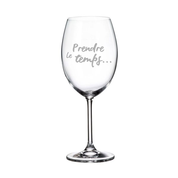 Verre à vin gravé 20 oz - Prendre le temps…