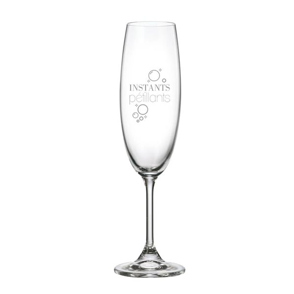 Verre à champagne gravé 8 oz - Instants pétillants