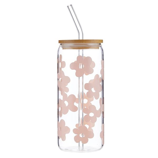 Verre pour breuvages froids 20 oz - Rose floral