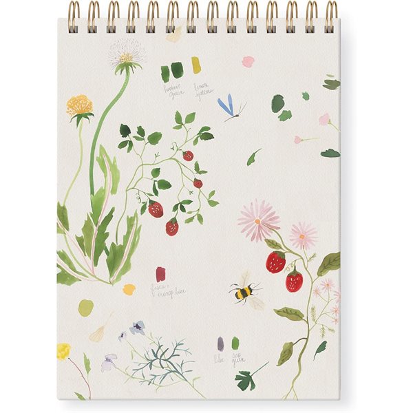 Carnet de notes uni à reliure spirale - Jardin
